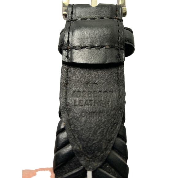 Mens Black Leather Braid Design Casual Belt Size 36 Z20 - Picture 3 of 5